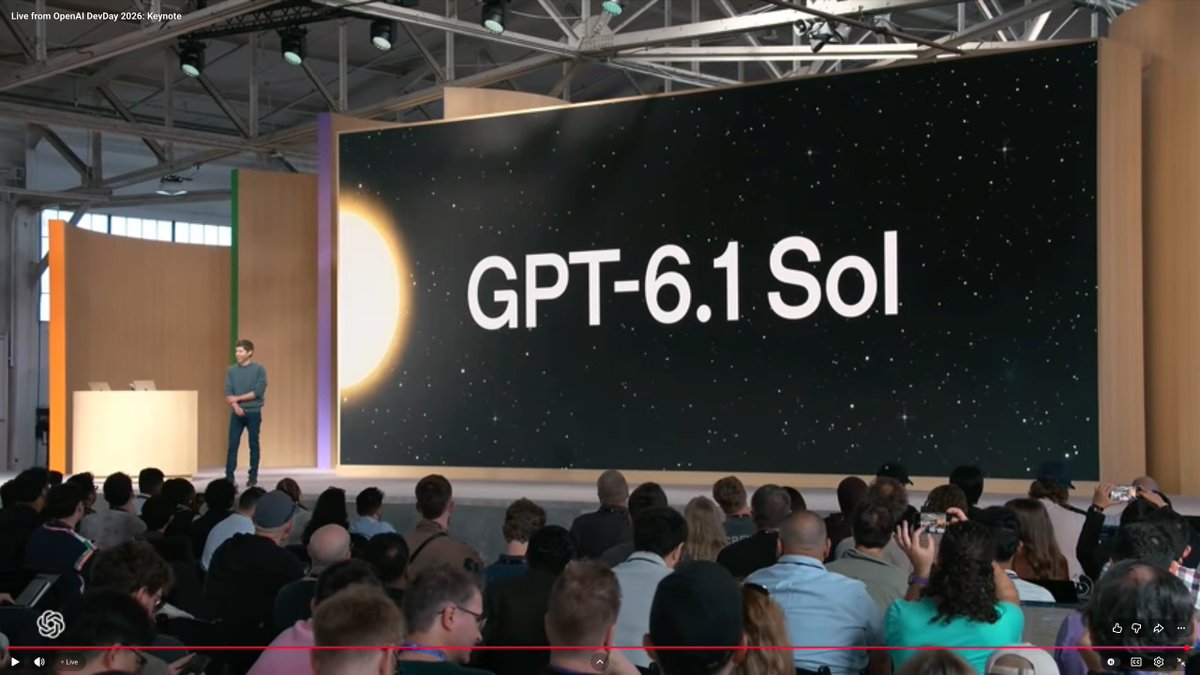 调侃 GPT-6.1 Sol 还是如期发布了
