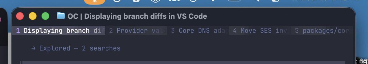 opencode的标签页功能很棒，可在设置开启