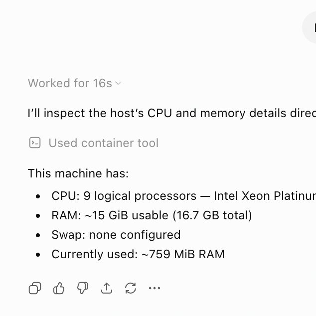 OpenAI为付费用户推出15GB RAM 9核虚拟机