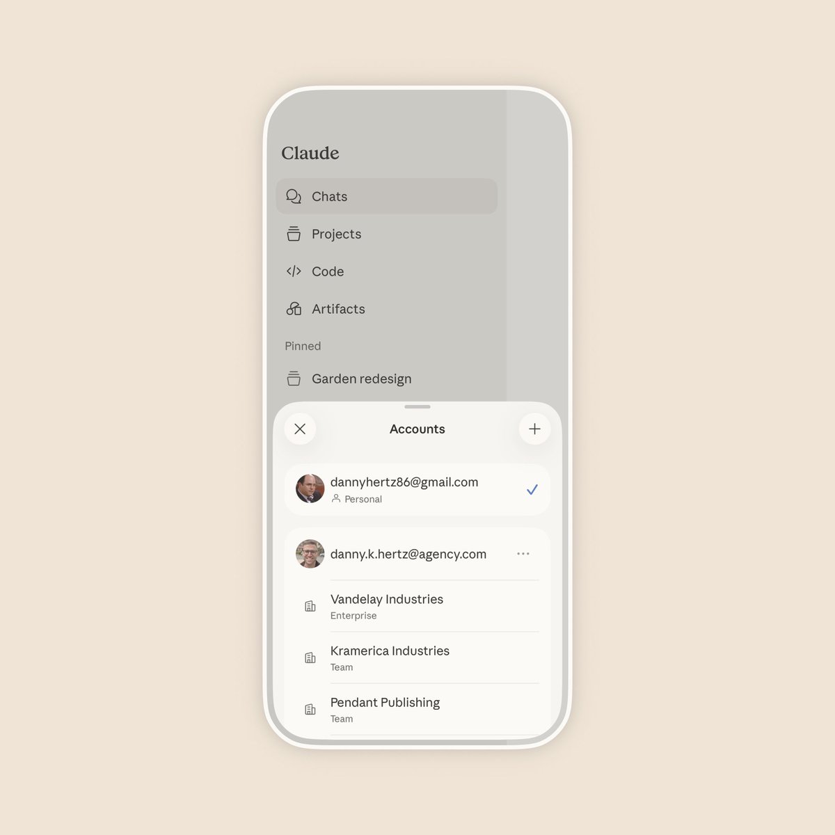 Claude 移动端 App 现已支持多账号登录