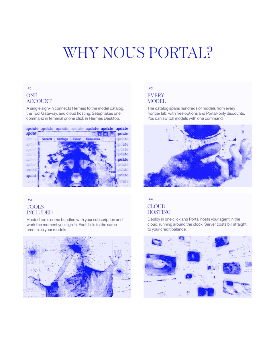 NousResearch发布Hermes agent及Nous Portal订阅