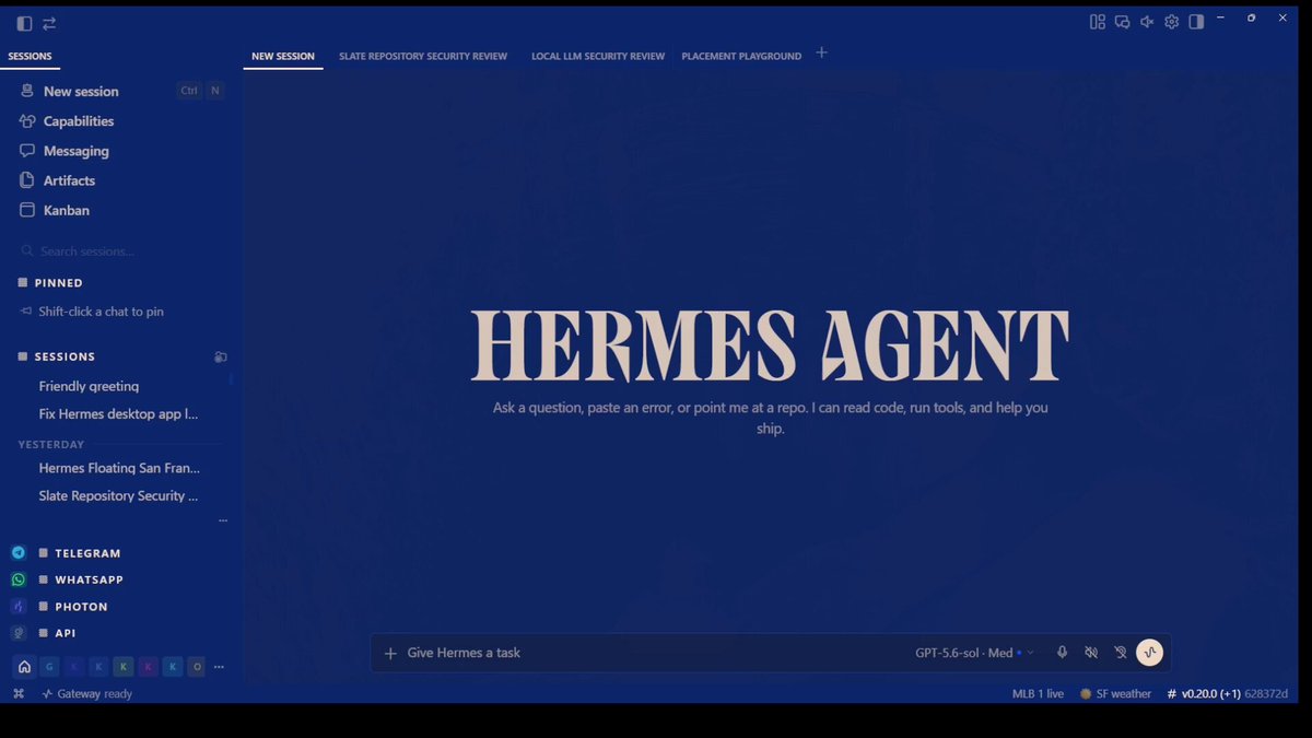Hermes 桌面应用新增 HUD 模式,可查看并使用底层应用