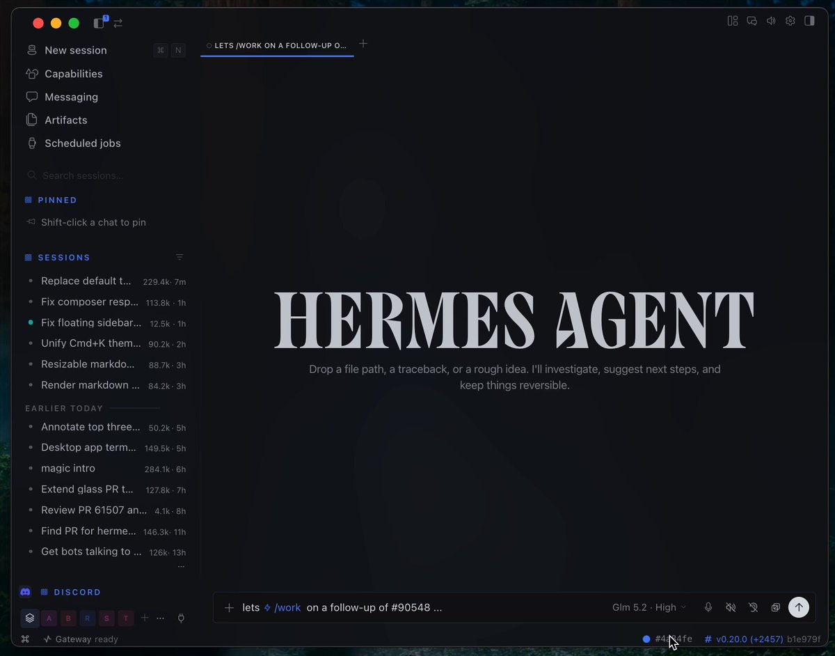 Hermes桌面改版，支持任意主题颜色