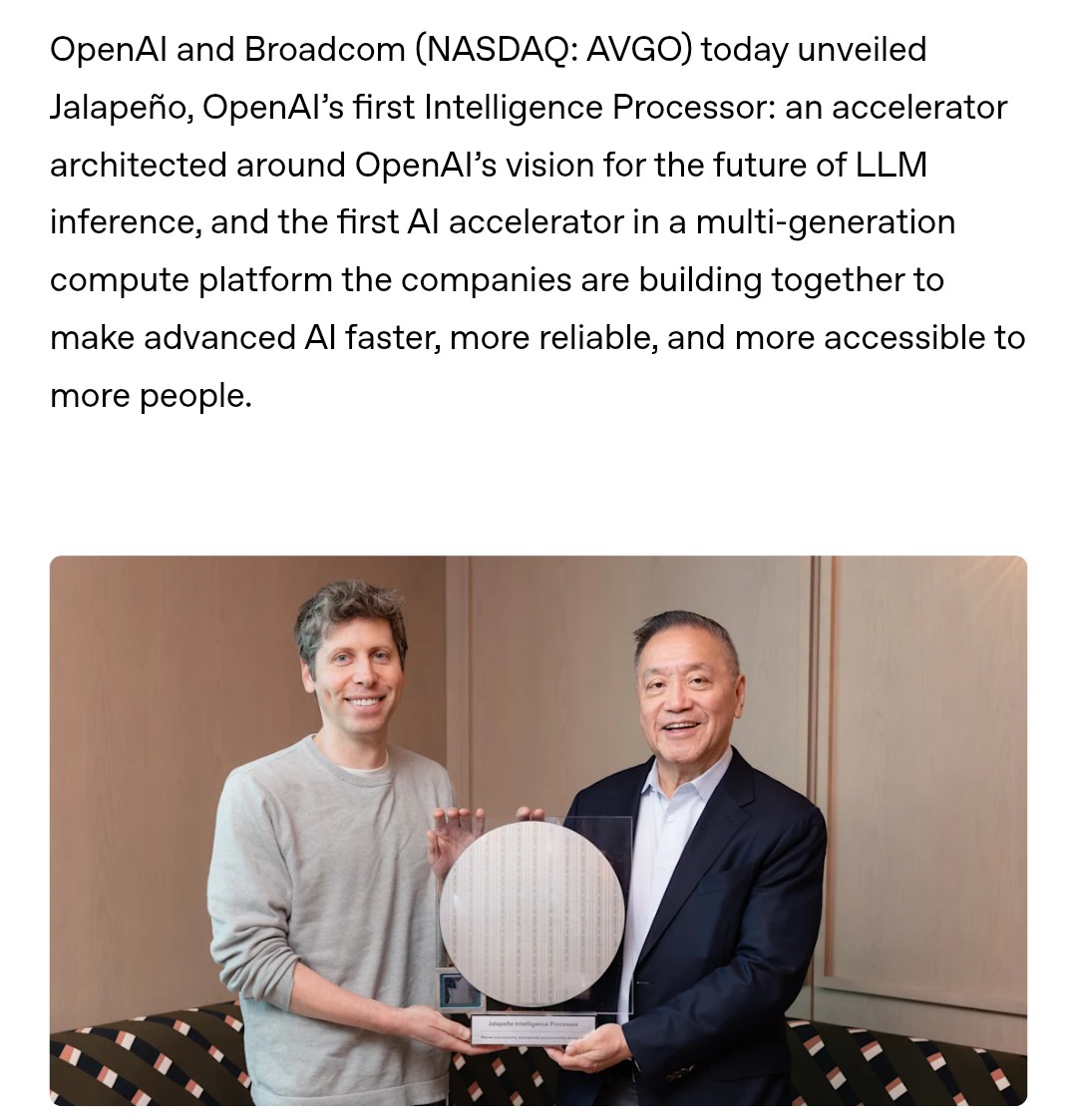 OpenAI九个月自研推理芯片Jalapeño