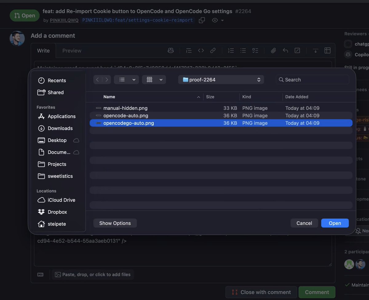 Codex用浏览器+电脑操作上传图片到GitHub PR