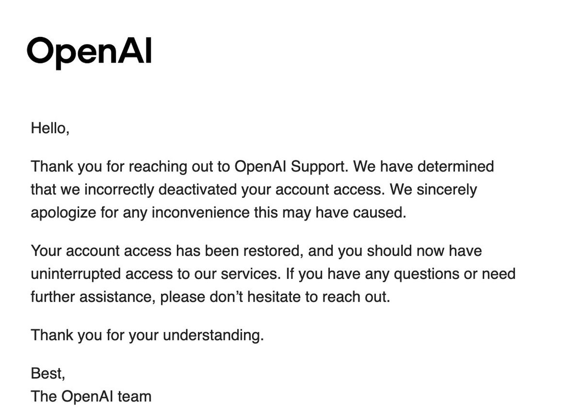 OpenAI误停RELAI账号后恢复，涉及模型蒸馏争议。