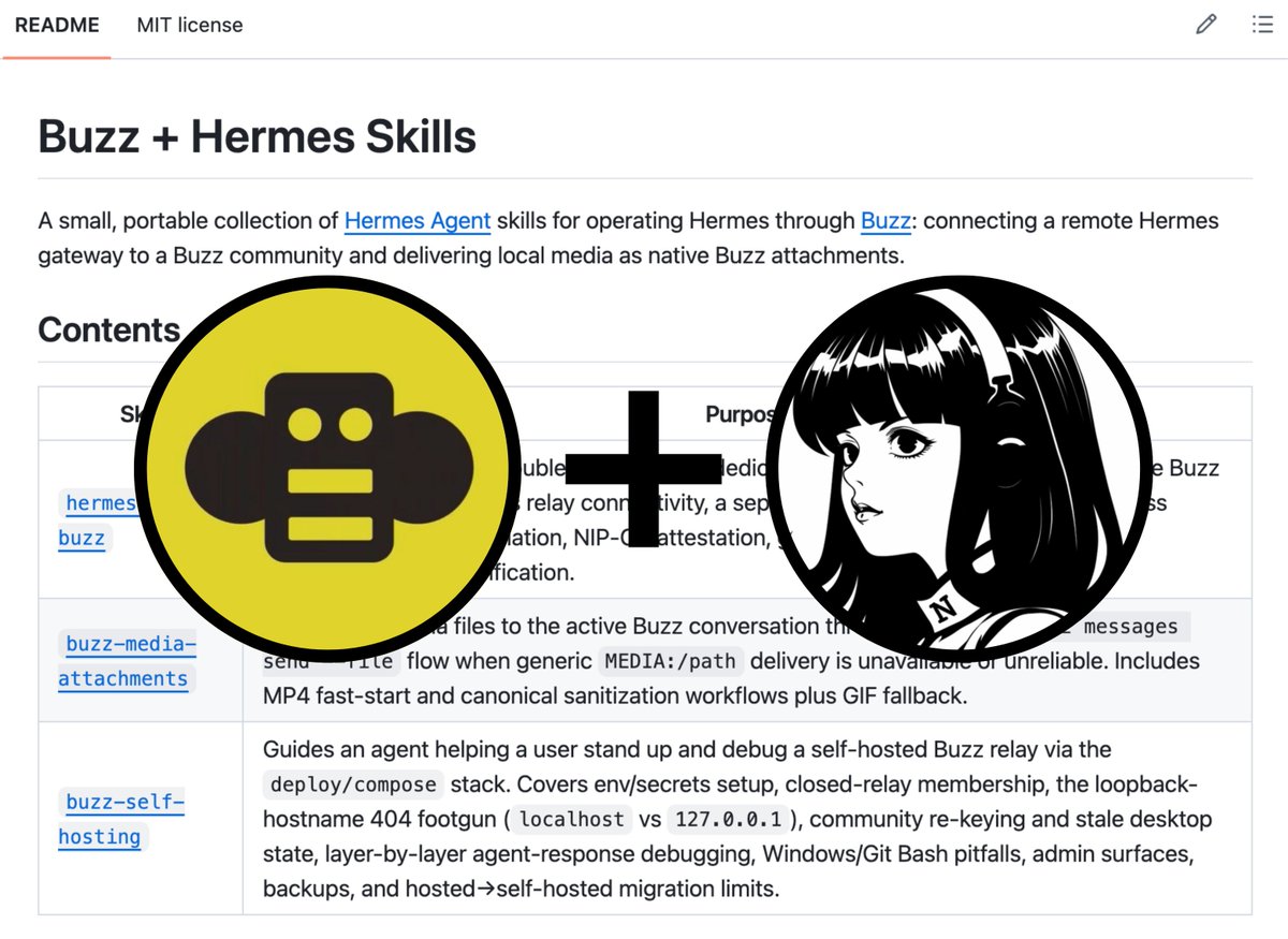 将 hermes 的 buzz 配置封装为技能，让 agent 自助完成设置