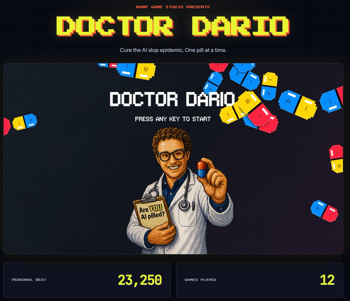 Ramp制作游戏Doctor Dario，消除AI怪物获token