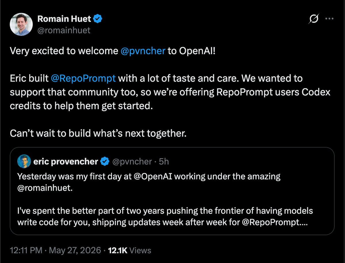 RepoPrompt作者被OpenAI招安，软件免费开源