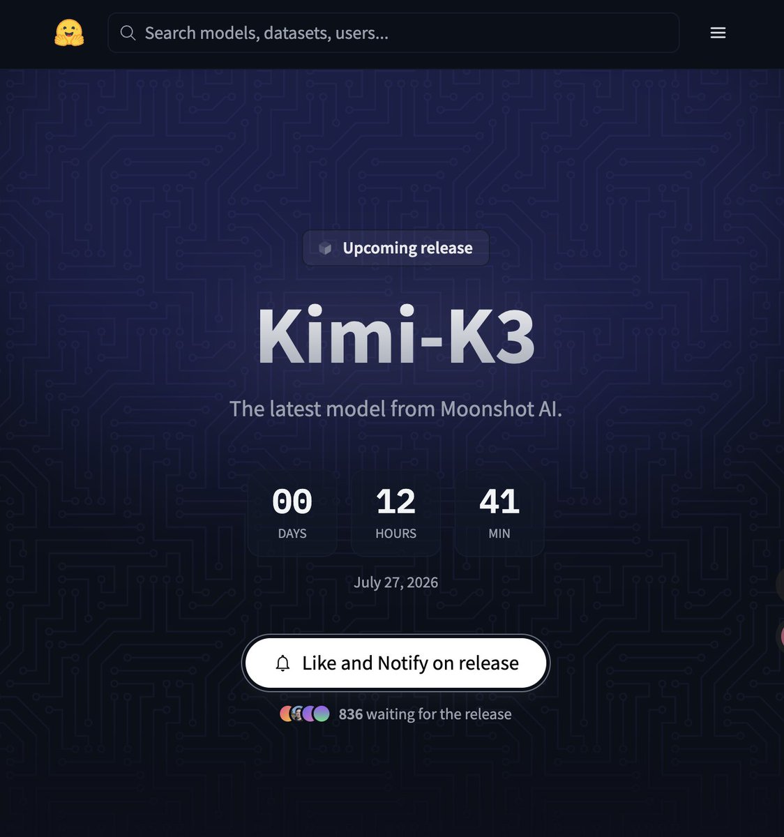 Kimi-K3模型将于今晚开源