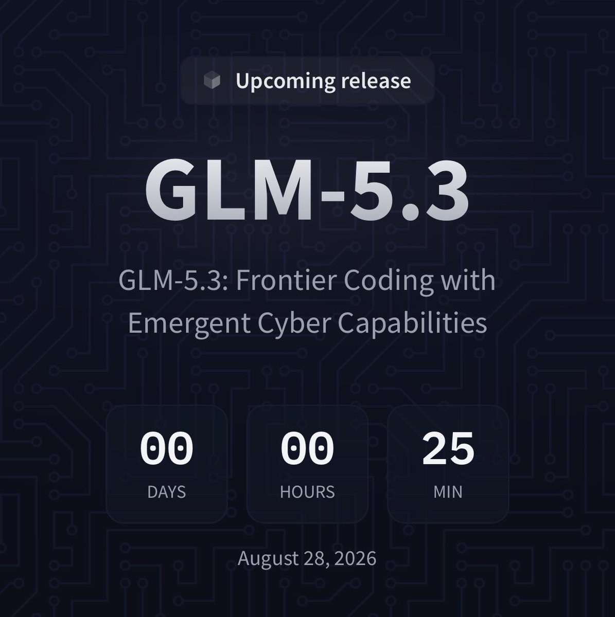 转推：GLM-5.3运行耗时25分钟