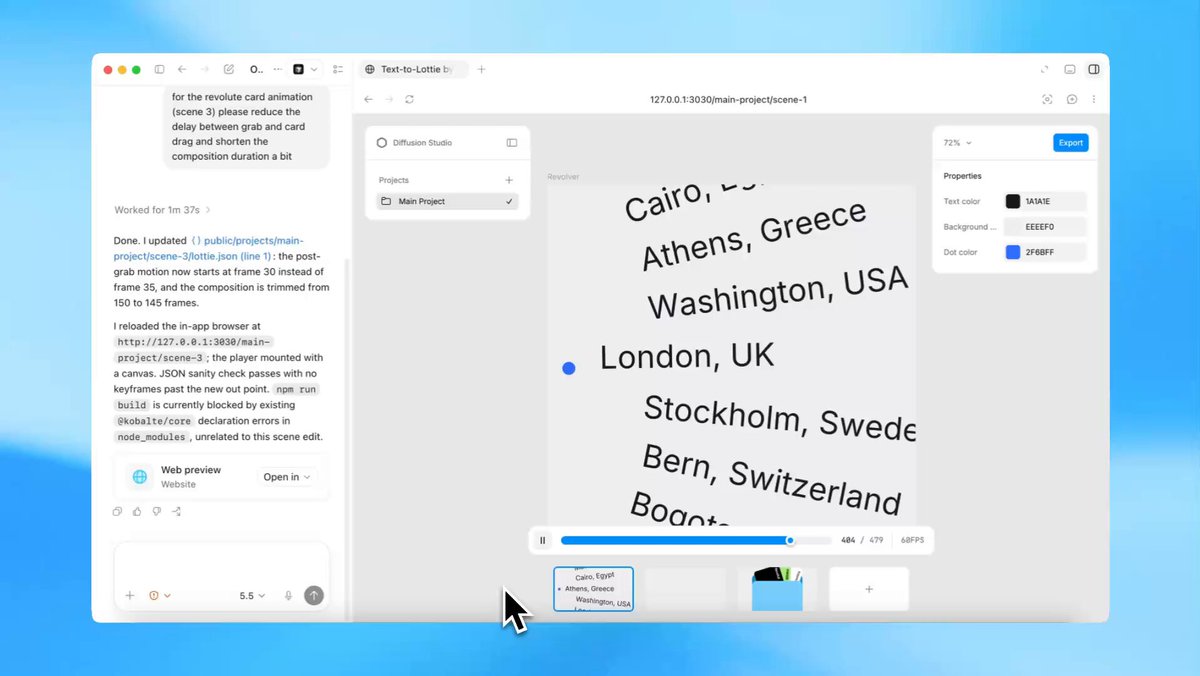 推出text-to-lottie v1.0.0，用AI生成Lottie动画