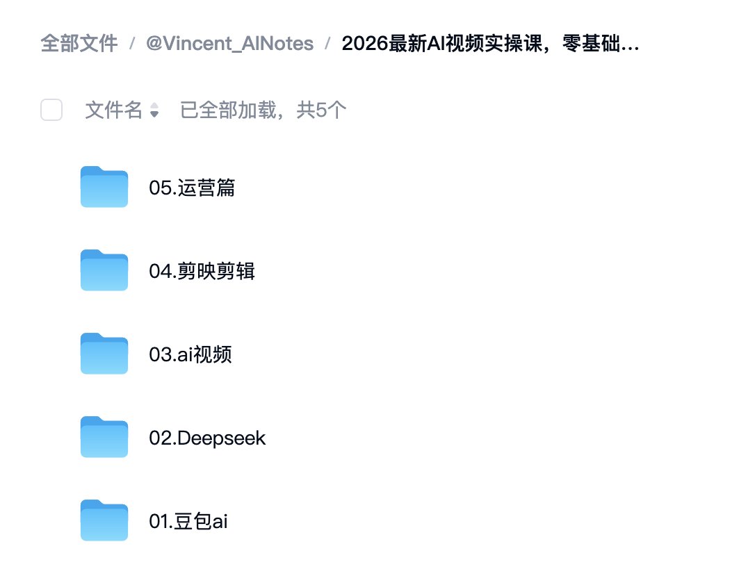 推广2026年最新AI视频实操课