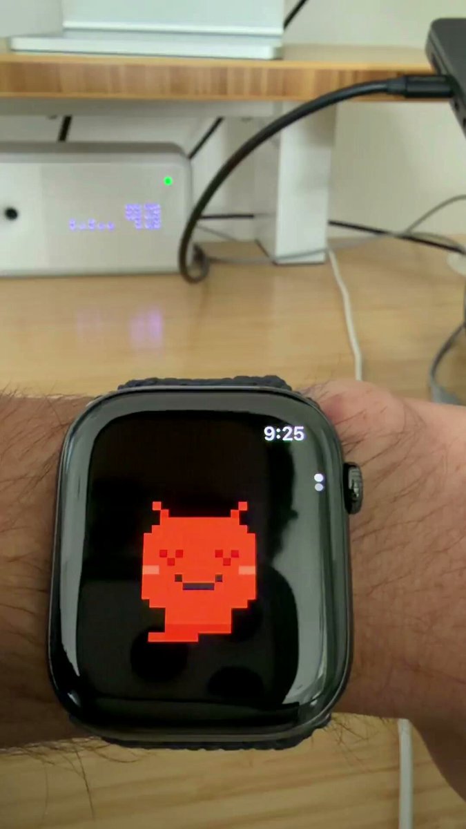 用 @openclaw 为 Apple Watch 做的电子宠物，一直未发布。