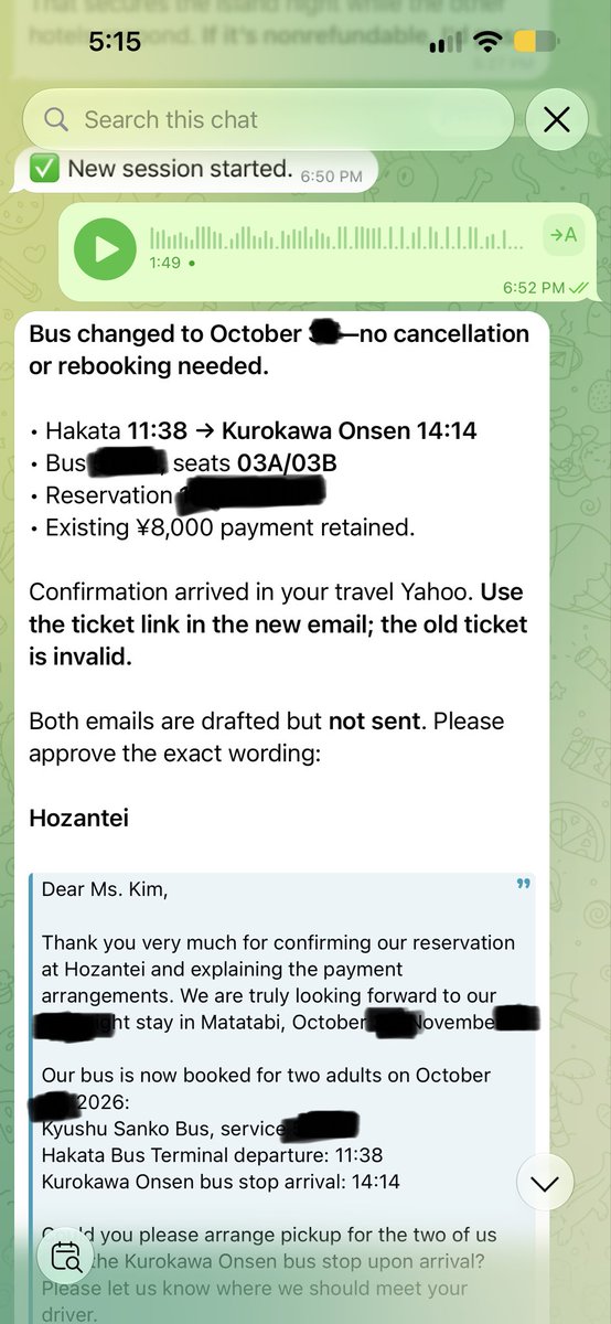 用户实测 openclaw 多任务能力:单个 prompt 完成日本巴士改签、邮件通知与致歉