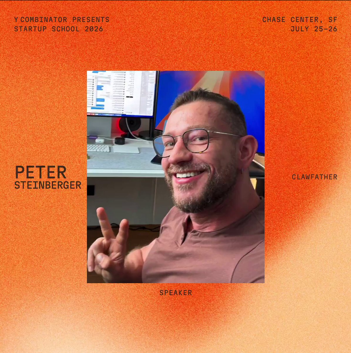 宣布Peter Steinberger在Startup School 2026演讲