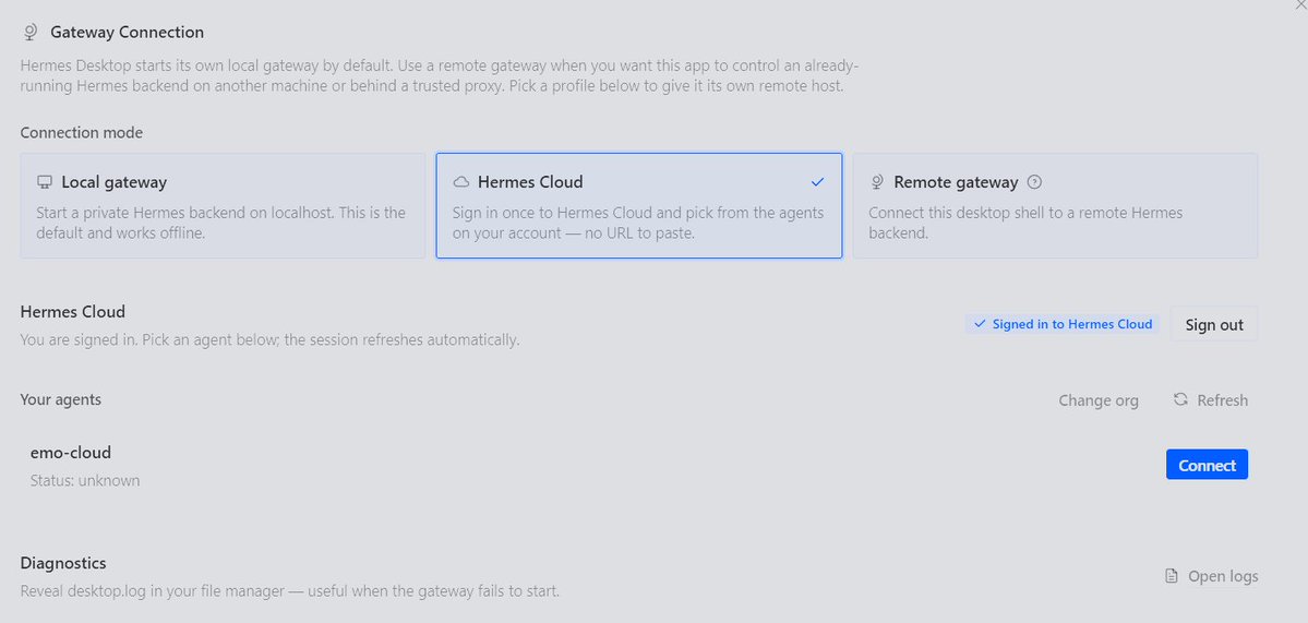 Hermes Cloud 实例自动检测并连接远程 agent