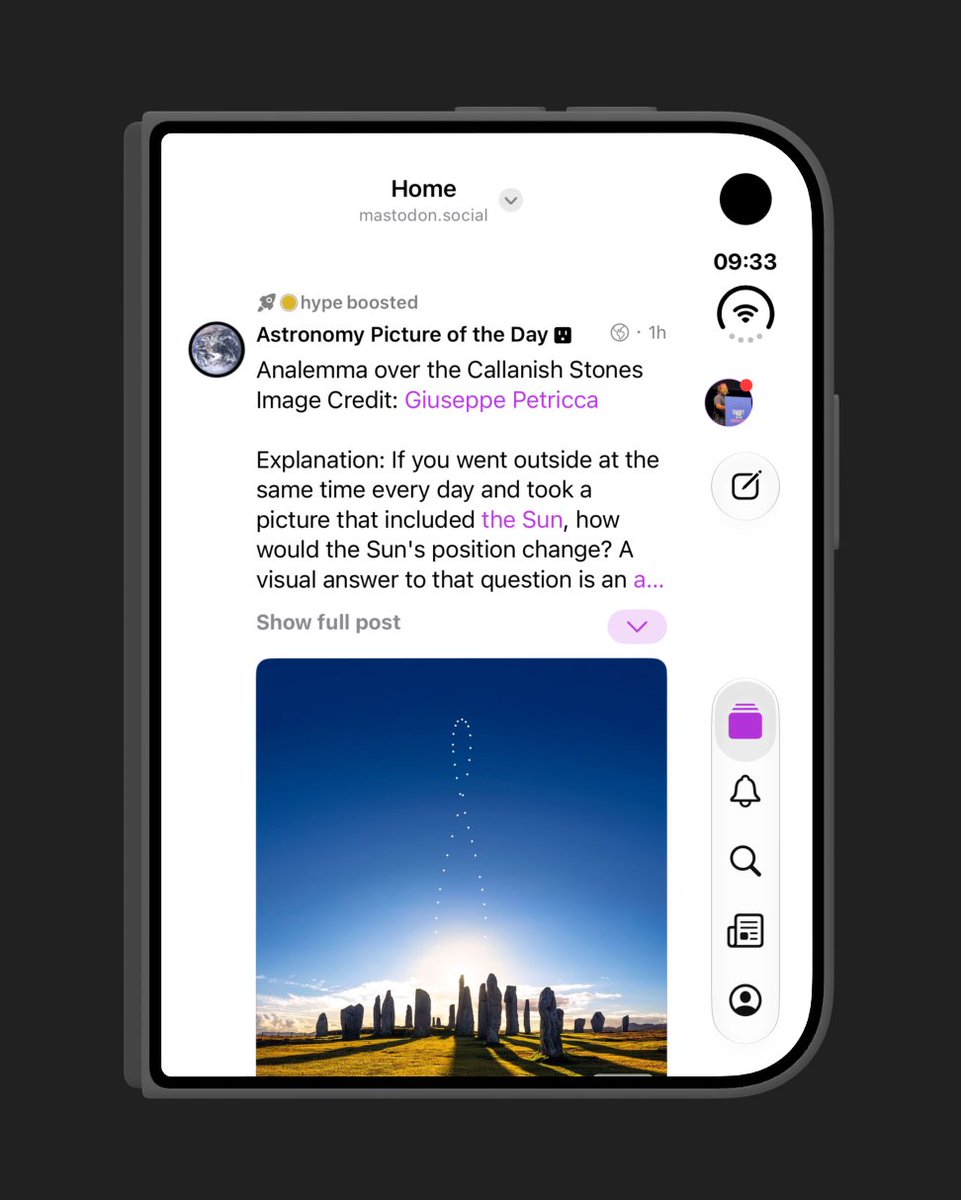 作者称赞 Ice Cubes 客户端在 iPhone Duo 上的显示效果出色