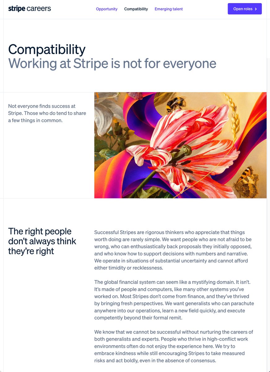 Stripe招聘网站H1强调兼容性