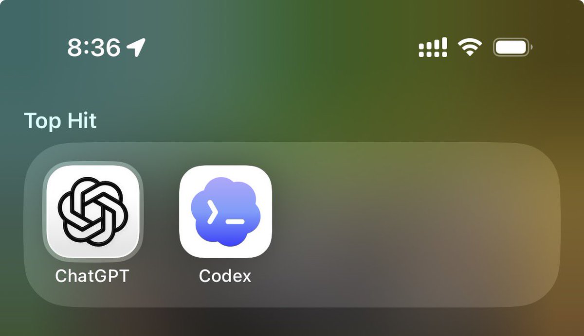 提供iOS主屏幕捷径搜索Codex