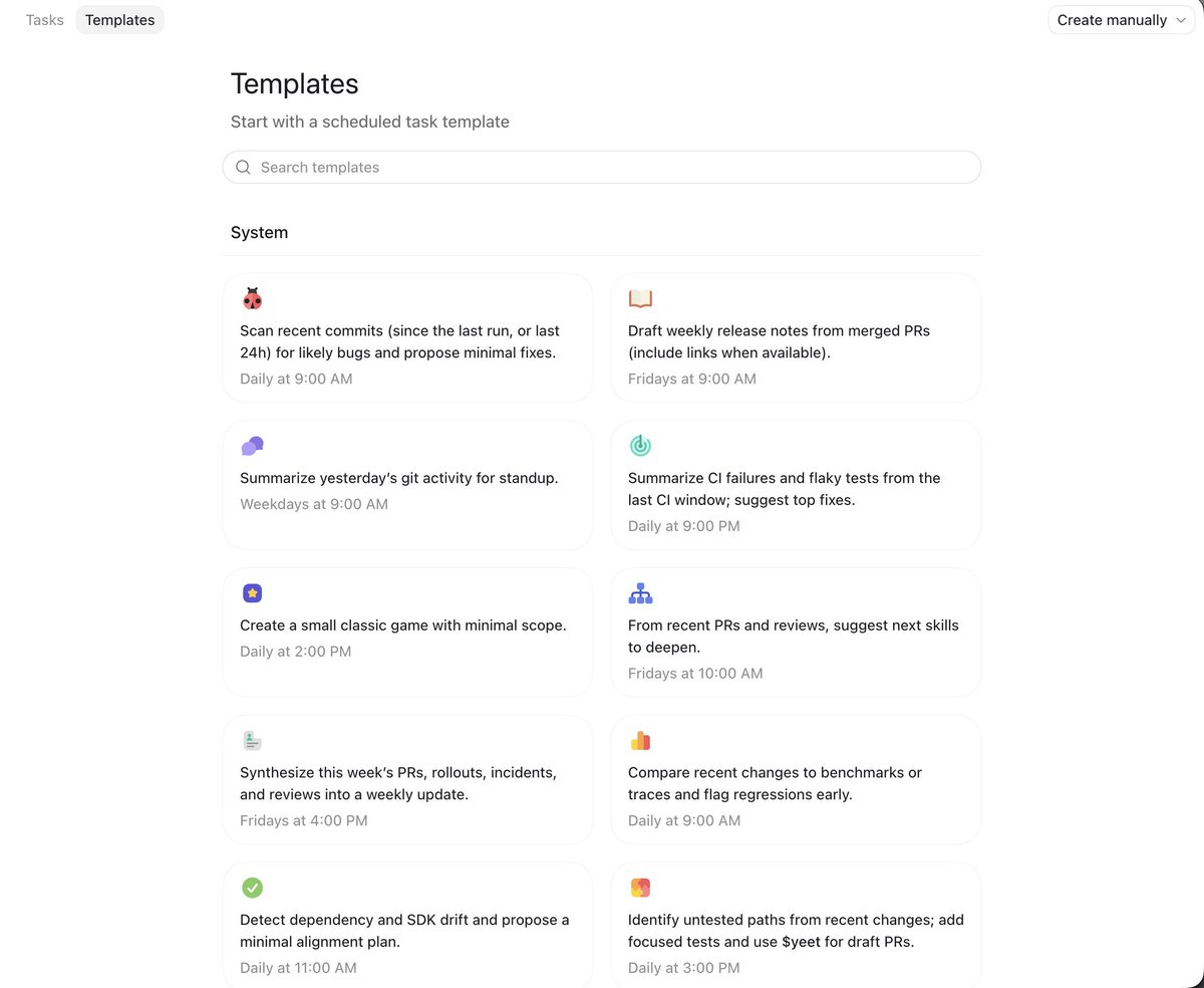 利用Codex Automations模板执行定时任务
