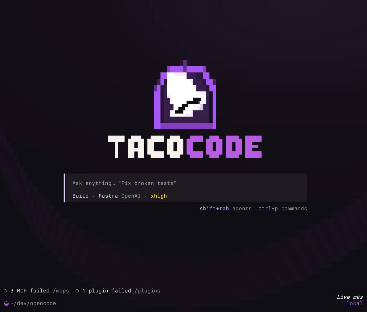 转推戏称opencode被Taco Bell收购后景象