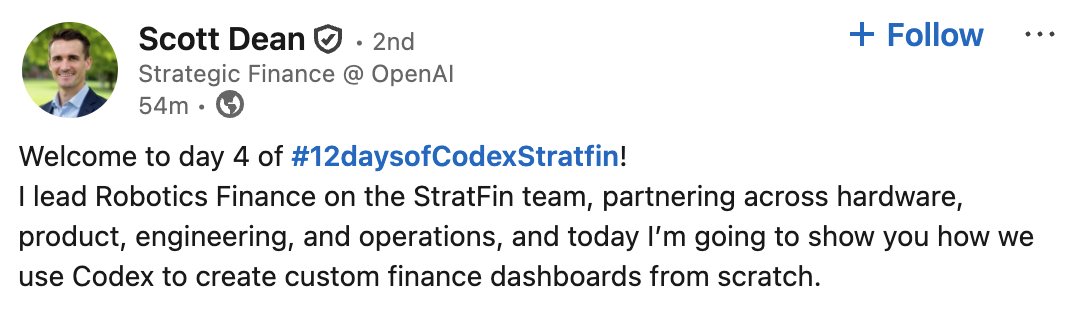 OpenAI财务团队用Codex构建自定义仪表板，提升效率