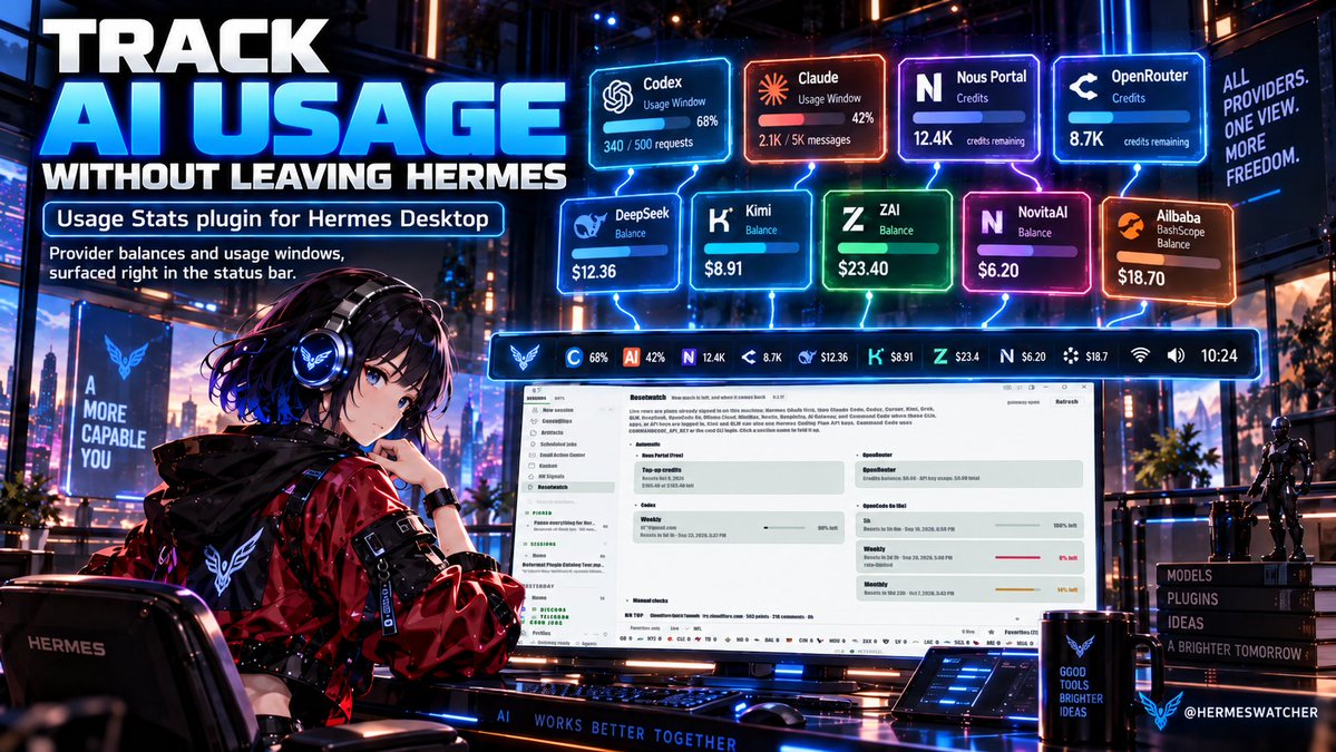 Hermes 社区插件 Resetwatch 聚合多家 AI 服务商用量限额