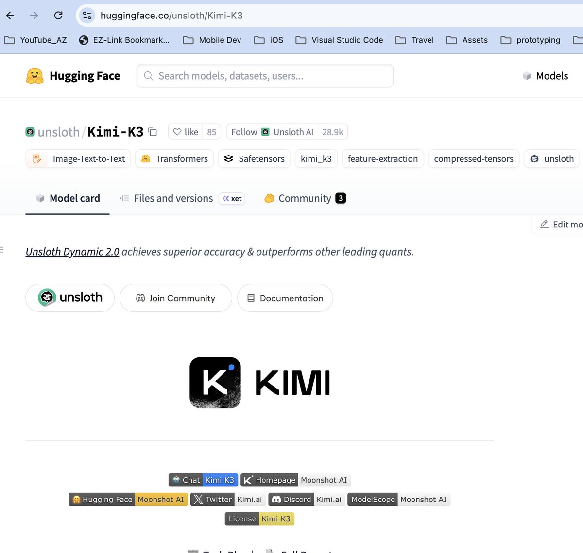 unsloth完成Kimi K3量化