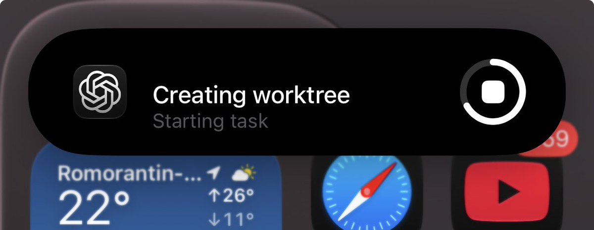 Codex Remote iOS 的 worktree 创建现可在后台继续运行