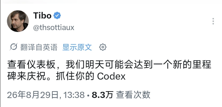 预测Codex额度或里程碑将在明天重置，等待验证。
