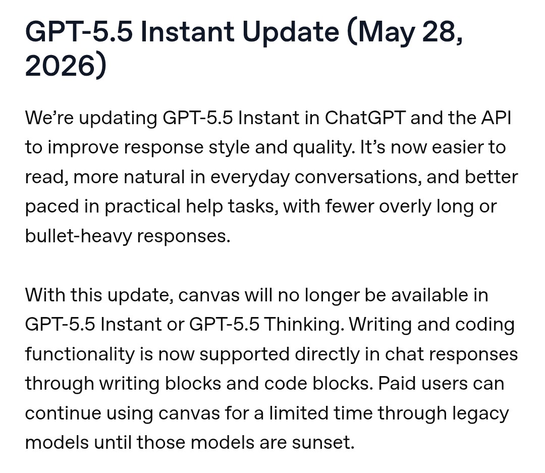GPT-5.5-Instant更新，新增写作块功能