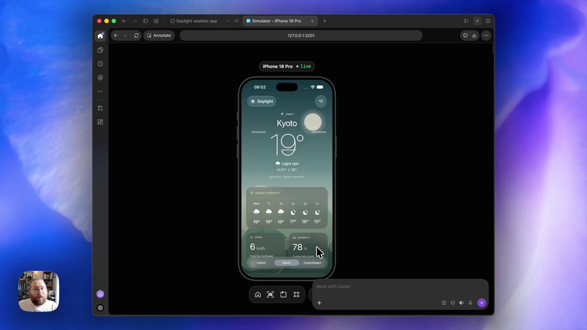 演示用 GPT-6.1 Sol ultrafast 在 SwiftUI iOS 应用中快速改代码