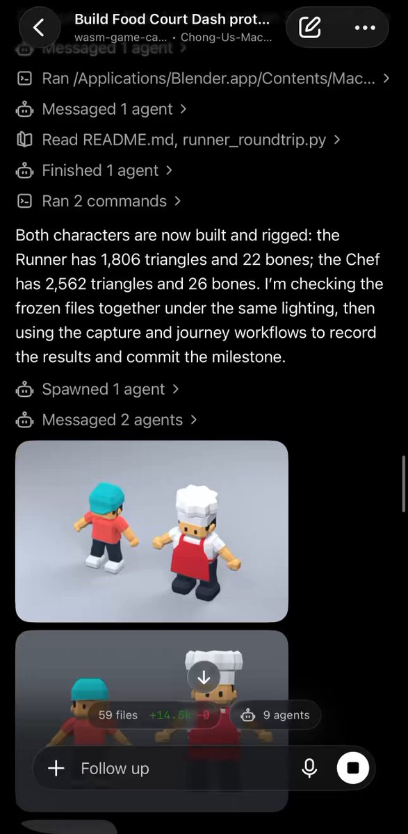 用 Codex 远程控制,在手机上观看 Astra 生成 3D 游戏资源
