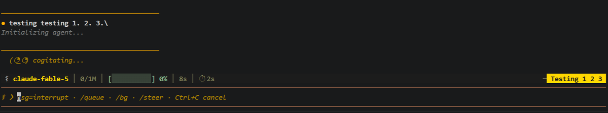 Hermes Agent CLI 将在上下文栏右侧显示会话名称。