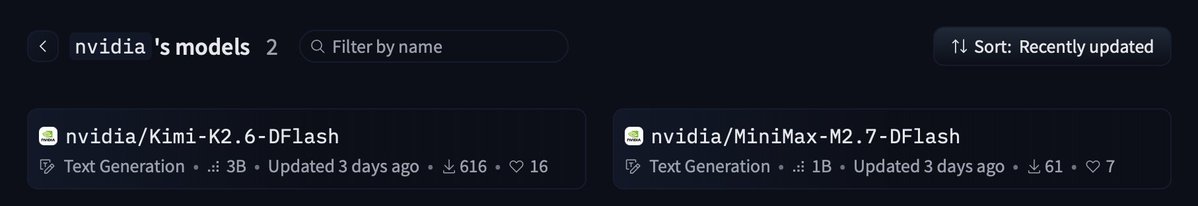 NVIDIA AI在HF发布2个Dflash draft heads