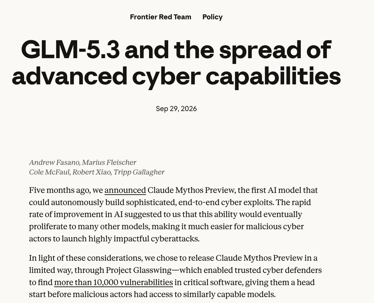 Anthropic 报告称智谱 GLM-5.3 可写网络攻击程序,防护易被绕过