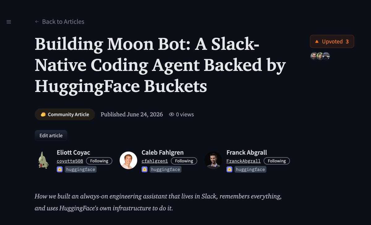 Hugging Face构建Slack智能助手Moon Bot