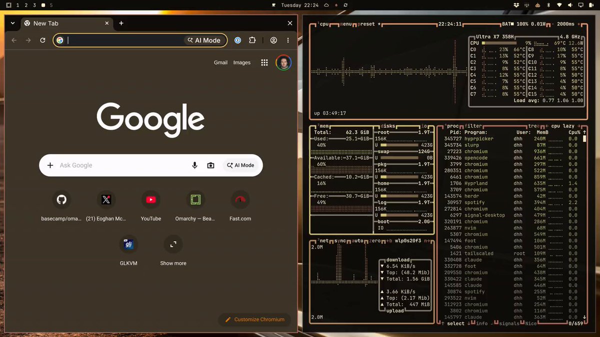 Omarchy 4.1新增Super+快捷键调用默认agent，获赞