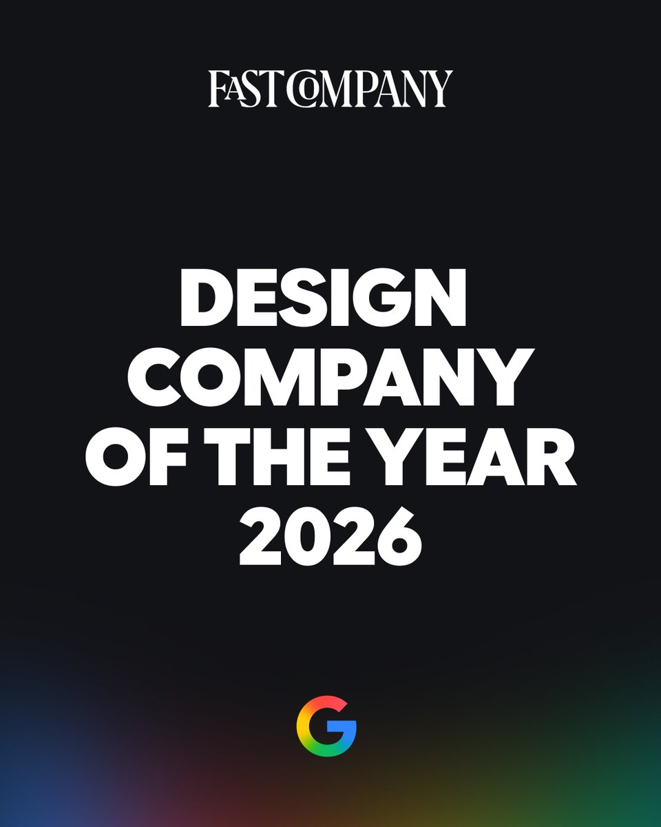 Google 因整体设计愿景与全新 AI 设计语言获 FastCompany 2026 设计创新奖