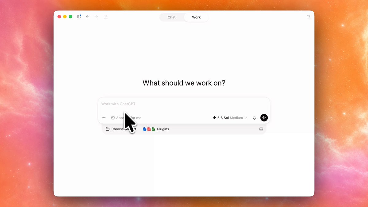 ChatGPT Work支持从桌面/移动端启动云任务