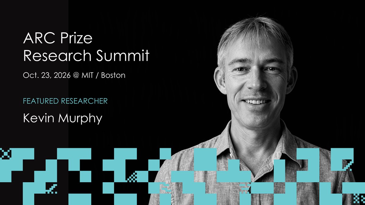 ARC Prize 2026 研究峰会宣布讲者 Kevin Murphy,专注因果世界模型