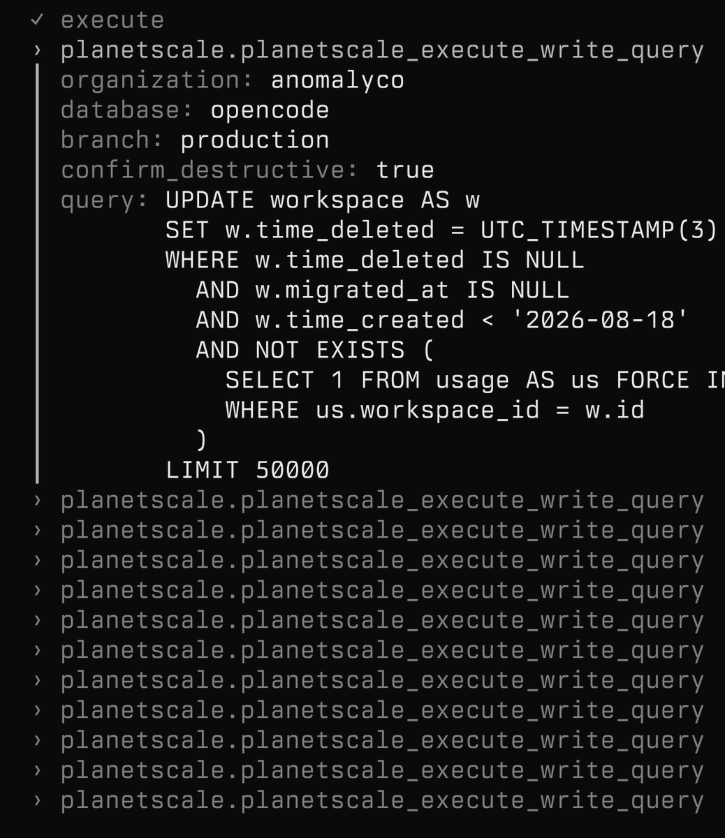 agent 写 codemode 脚本循环处理大规模 MySQL 操作,并可逐步可视化